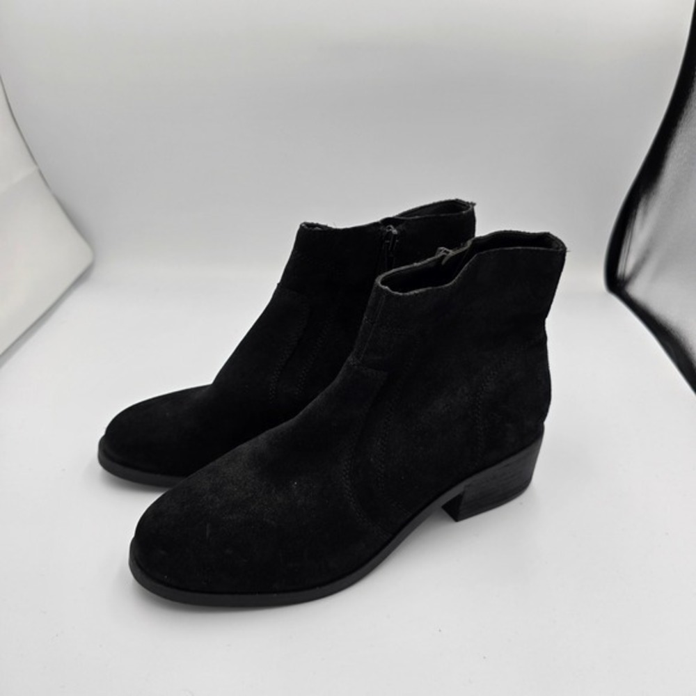 Gibson Latimer Suede Ankle Boots Block Heel Casual Black Size 7M
